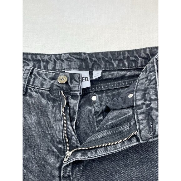The Ragged Priest Womens high Rise Mom Jeans 28 black charcoal wash Straight Cut - Picture 6 of 14